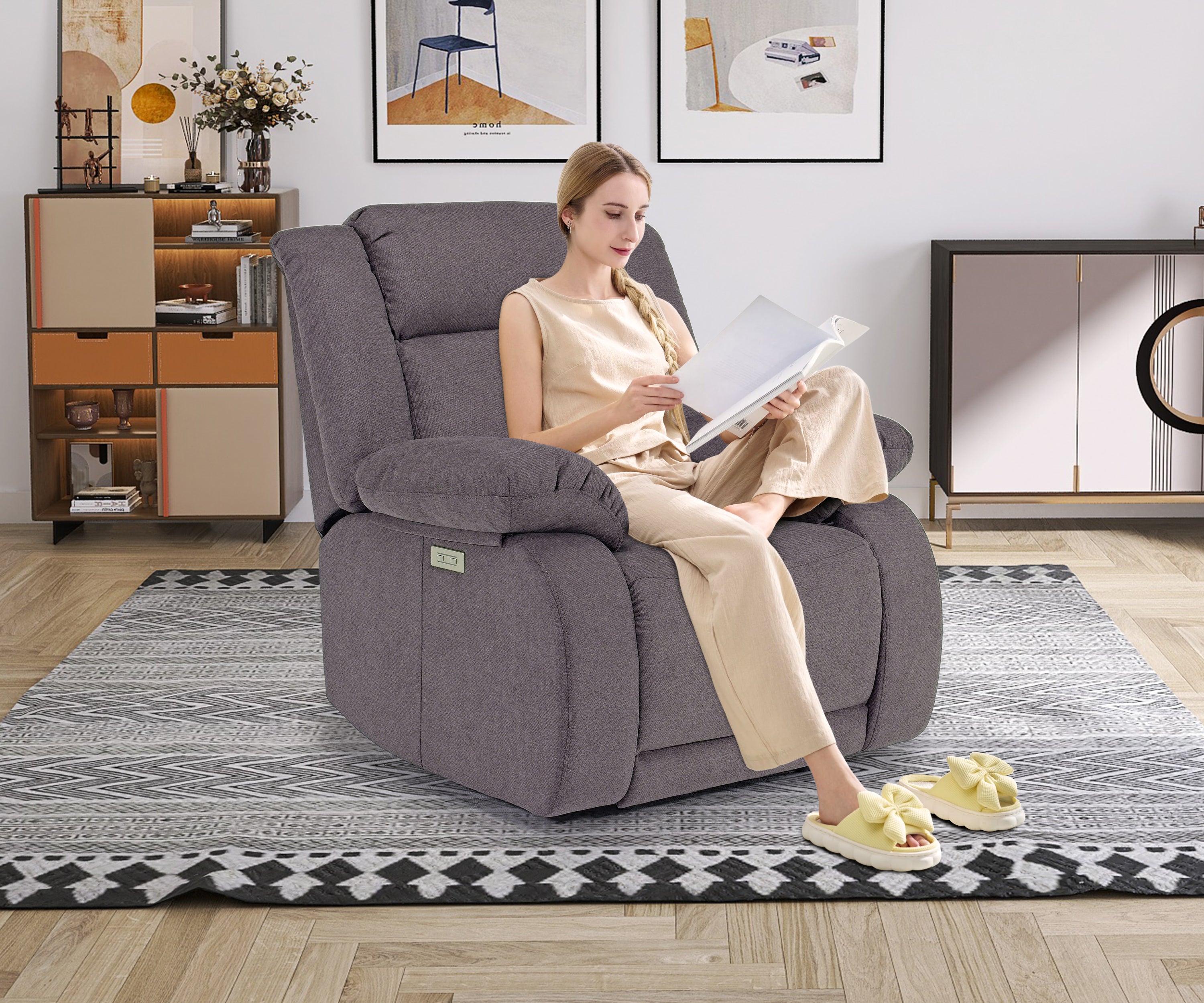 Belmont Upholstered Dual Power Recliner